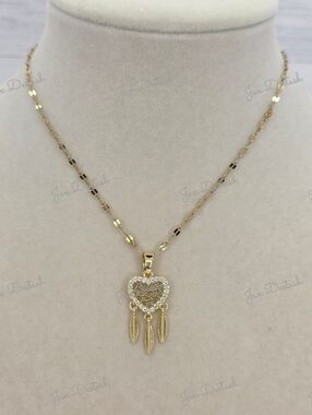 Stainless Steel Gold Heart Dreamcatcher Pendant Necklace NK5802